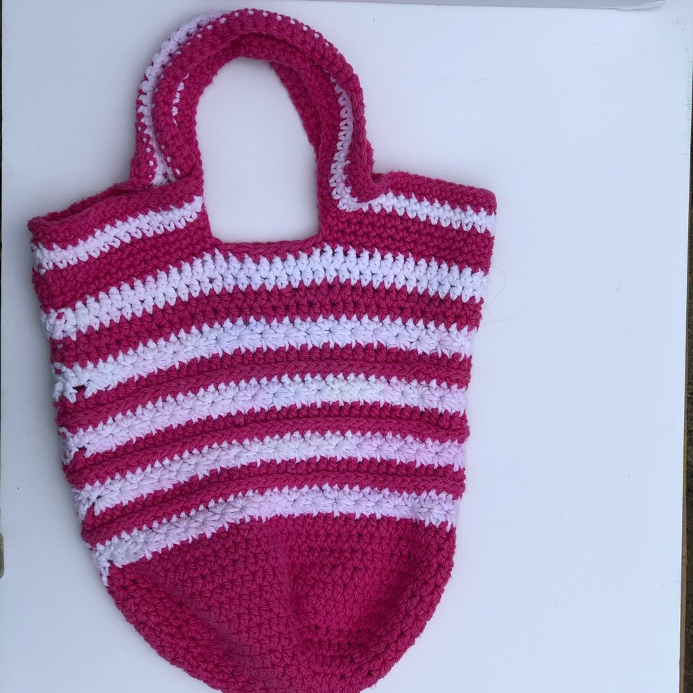 Top handle reusable mesh tote bag